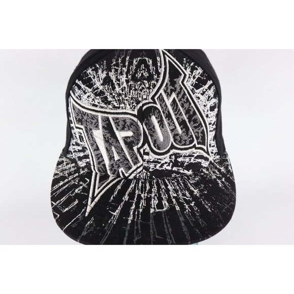 Vintage Tap Out MMA Fighting Spell Out Flex Fit Fitted Hat Cap Black Size Small - Picture 2 of 7